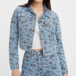 Levi’s floral XS trucker jacket in denim